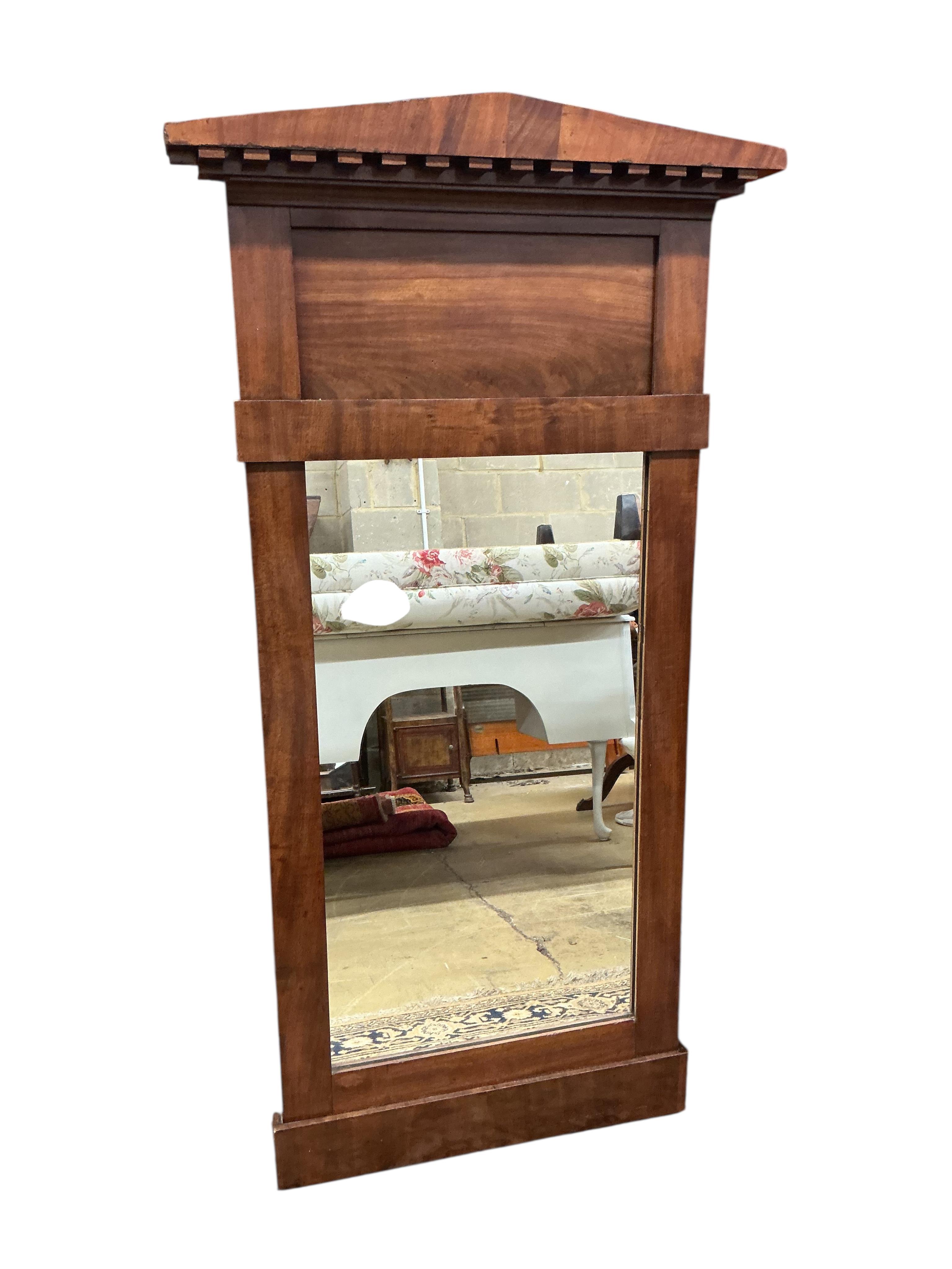 A 19th century Biedermeier style mahogany pier glass, width 73cm, height 144cm